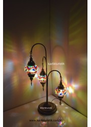 Mozaik Lamba Dekoratif Gece Lambası Mozaik Lambader 3Lü oltalı -I-S-F-5532